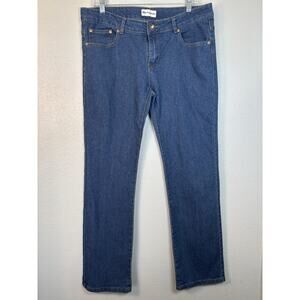 Mlle Penelope Jeans Womens Size 14 Blue Denim Rhinestone Mid Rise Straight Ankle
